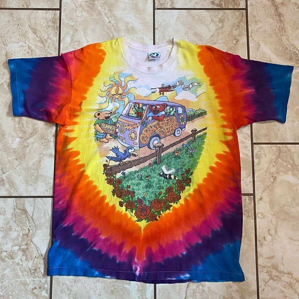 Liquid Blue Men's Tie-Dye Vintage 1994 Grateful Dead Summer Tour Shirt XL